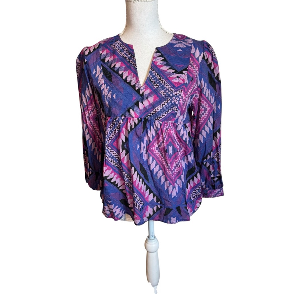 ba&sh Gilo Cotton Geometric Blouse XS